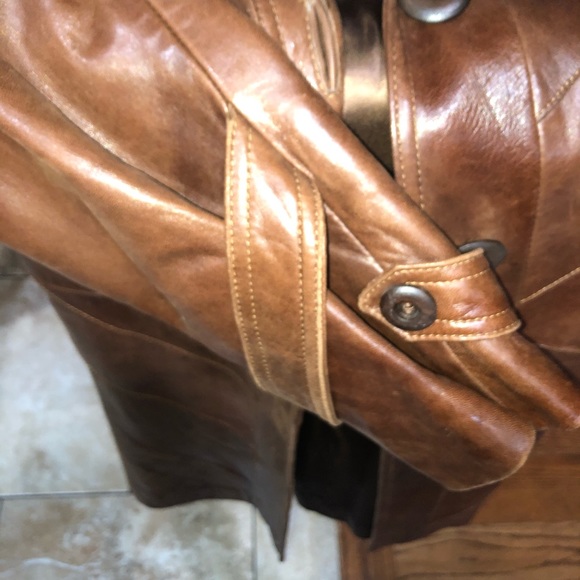 Leather jacket brown in color - Picture 3 of 5